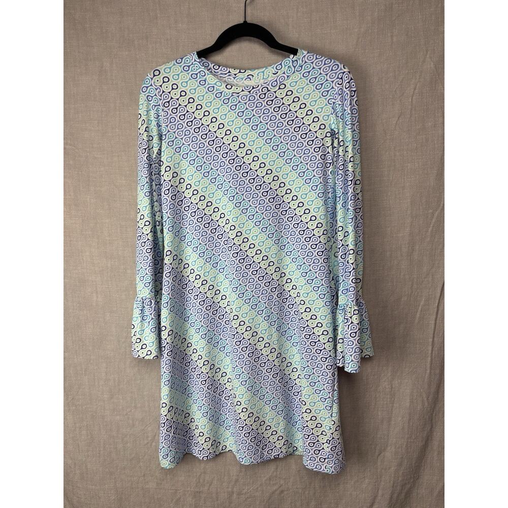 IBKUL Woman Crew Neck Dress Mesh On Long Sleeves UPF 50 Size Small